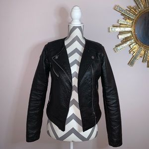 Faux Leather Biker Jacket
